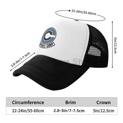 Capsule Corp – czapki baseballowe z siateczką, unisex, czapki typu „trucker” w stylu hip-hopowym, czapki „dad hat” z motywami anime DBZ, czapki wyścigowe z regulacją, letnie czapki typu „trucker” i czapki typu „snapback”