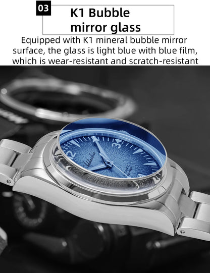 ADDIESDIVE AD2508 Herren-Taucheruhr, leuchtend, 100M wasserdicht, 316L-Edelstahl, 8215-Uhrwerk, automatische mechanische Uhr