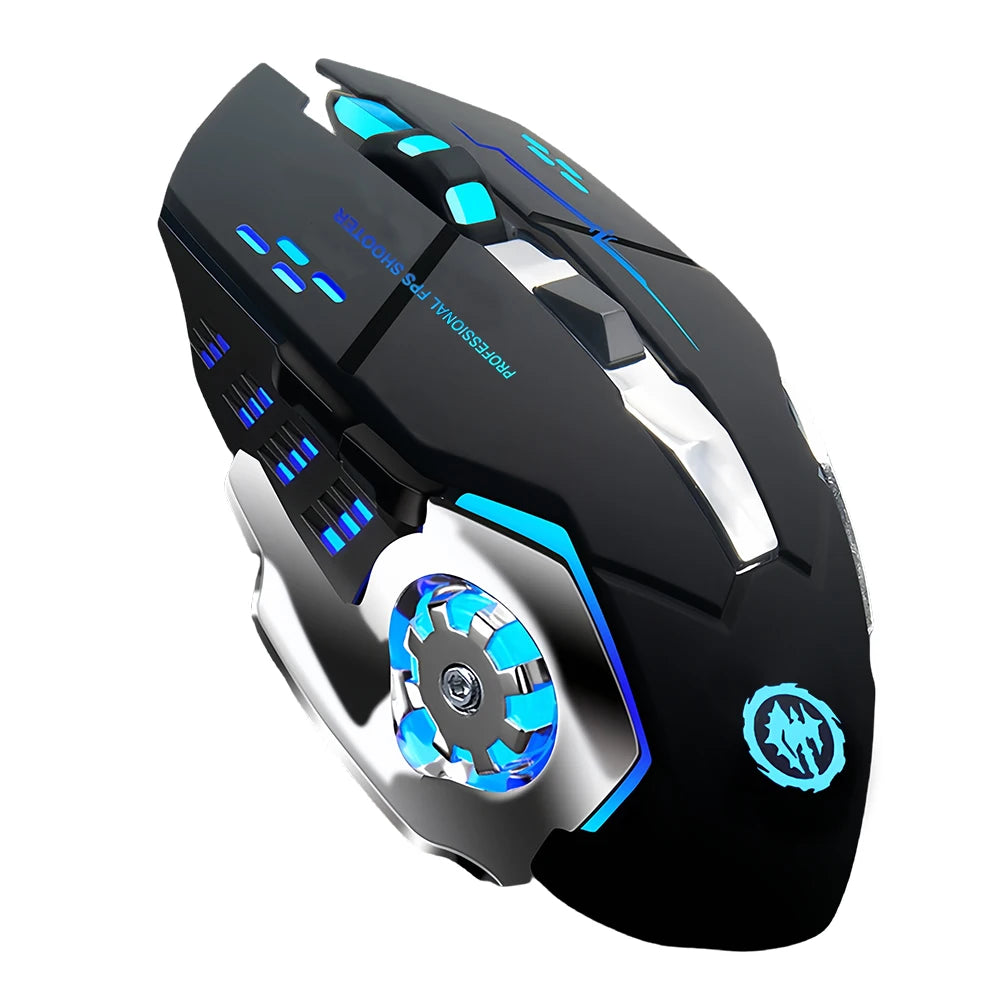 Mouse KEBIDUMEI cu Bluetooth 5.2 dual-mode, mouse wireless 2.4G, mouse de gaming RGB reîncărcabil, silențios, 3600 DPI, pentru laptop