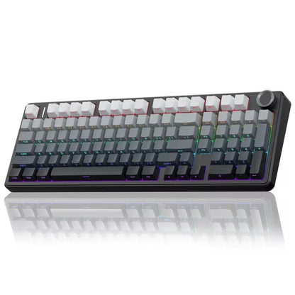 Teclado Mecânico Gaming E-sports AULA F99 Pro Três Modos RGB Hot Swappable 96% PBT Personalizado Sem Fios com Botão Medi