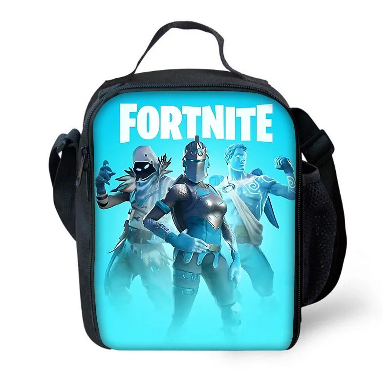 Saco térmico infantil F-FortniteS de grande capacidade para menino e menina, estudante, piquenique ao ar livre, lancheira térmica reutilizável de jogo popular