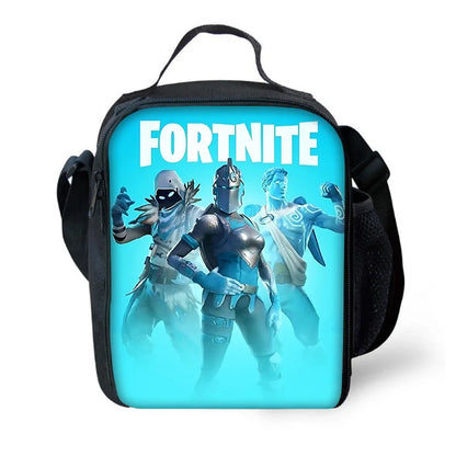 Saco térmico infantil F-FortniteS de grande capacidade para menino e menina, estudante, piquenique ao ar livre, lancheira térmica reutilizável de jogo popular