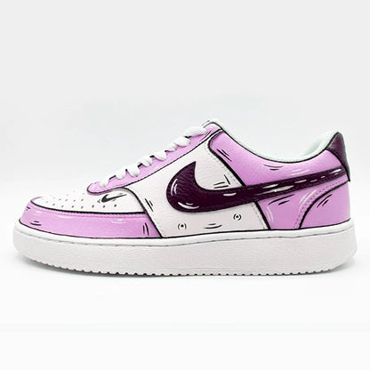 Custom Sneakers Nike Court Vision Messy Line Design Wild Romantic Dream Comic Pattern Couple Matching Shoes Unisex Retro Shoes