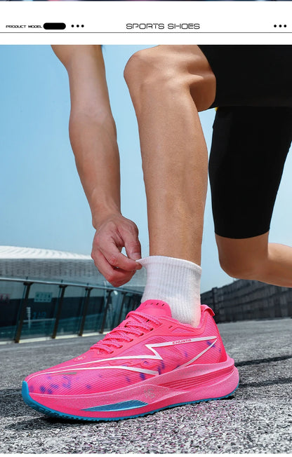 Laufschuhe für Herren, Carbonplatte, spezialisiert für Marathon und Sport, atmungsaktiv, leicht, komfortable rutschfeste Chunta-Sneaker für Damen