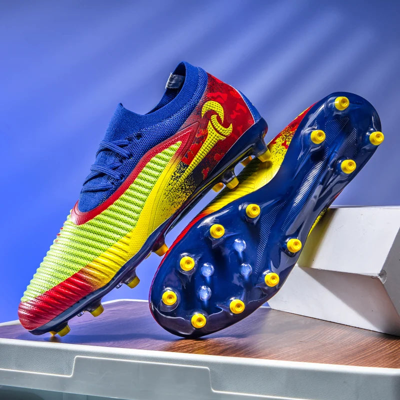 New Men Football Boots Match Adult Outdoor Sport Training Cleats Soccer Shoes Boys Long Spikes Breathable Non Slip Comfortable