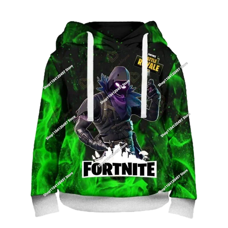 Sweatshirt com capuz Fortnite 3D com estampagem digital, folgado e confortável, novidade de outono