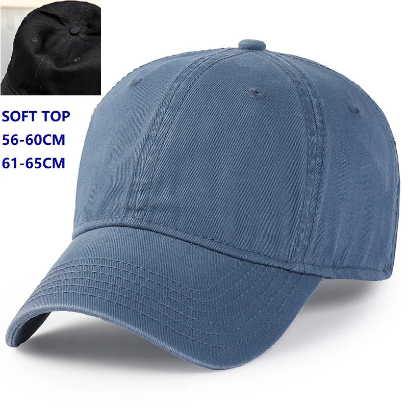 Czapki z daszkiem dla mężczyzn i kobiet o dużych głowach, rozmiar XXL, oversize, z wysokim daszkiem, regulowane, gładkie, jednokolorowe, z zatrzaskiem, 56–60 cm, 60–65 cm