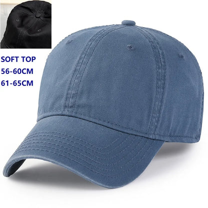 Czapki z daszkiem dla mężczyzn i kobiet o dużych głowach, rozmiar XXL, oversize, z wysokim daszkiem, regulowane, gładkie, jednokolorowe, z zatrzaskiem, 56–60 cm, 60–65 cm