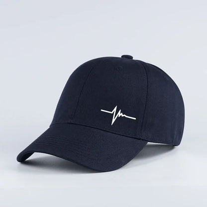 Heartbeat ECG Lifeline Print Baseball Cap Men Women Adjustable Dad Hat Minimalist Casual Sport Sun Hat