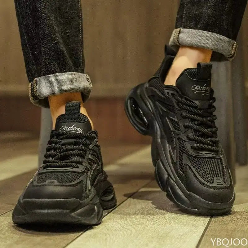 Fashionable versatile spring autumn new explosive thick soled men's shoes casual comfortable height increasing sports shoes