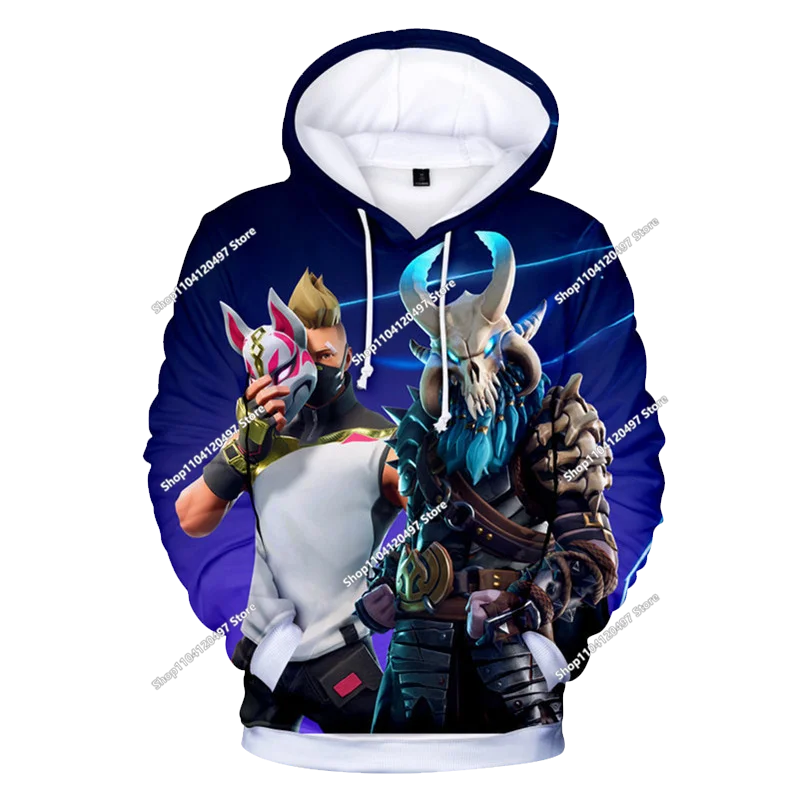 Sweatshirt com Capuz Infantil 3D 2025, Nova Série Anime Fortnite Estampada, Pullover de Marca Trendy, Presente
