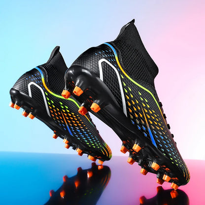 Men Outdoor Football Boots FG/TF Professional Training Soccer Shoes Cleats Turf Futsal Match Grass Unisex Non-slip Breathable