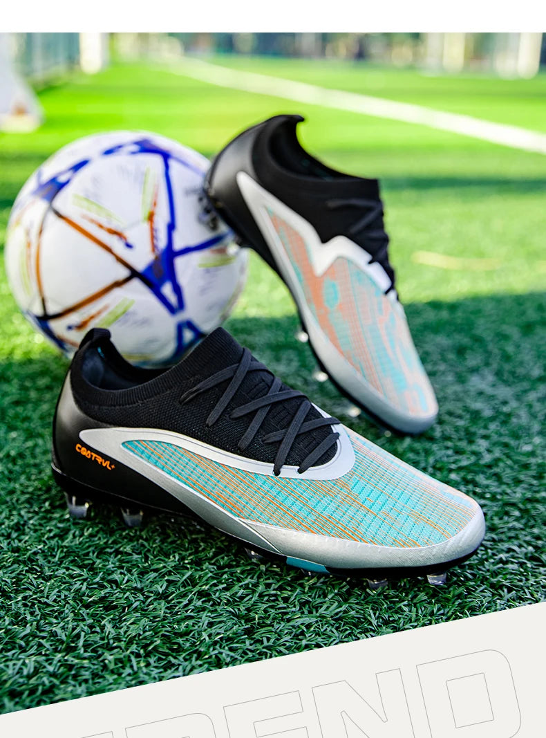 New Men's Football Boots Outdoor Cleats Breathable Adult Non-Slip Soccer Shoes Sport Long Spikes Training Boys Match Comfortable