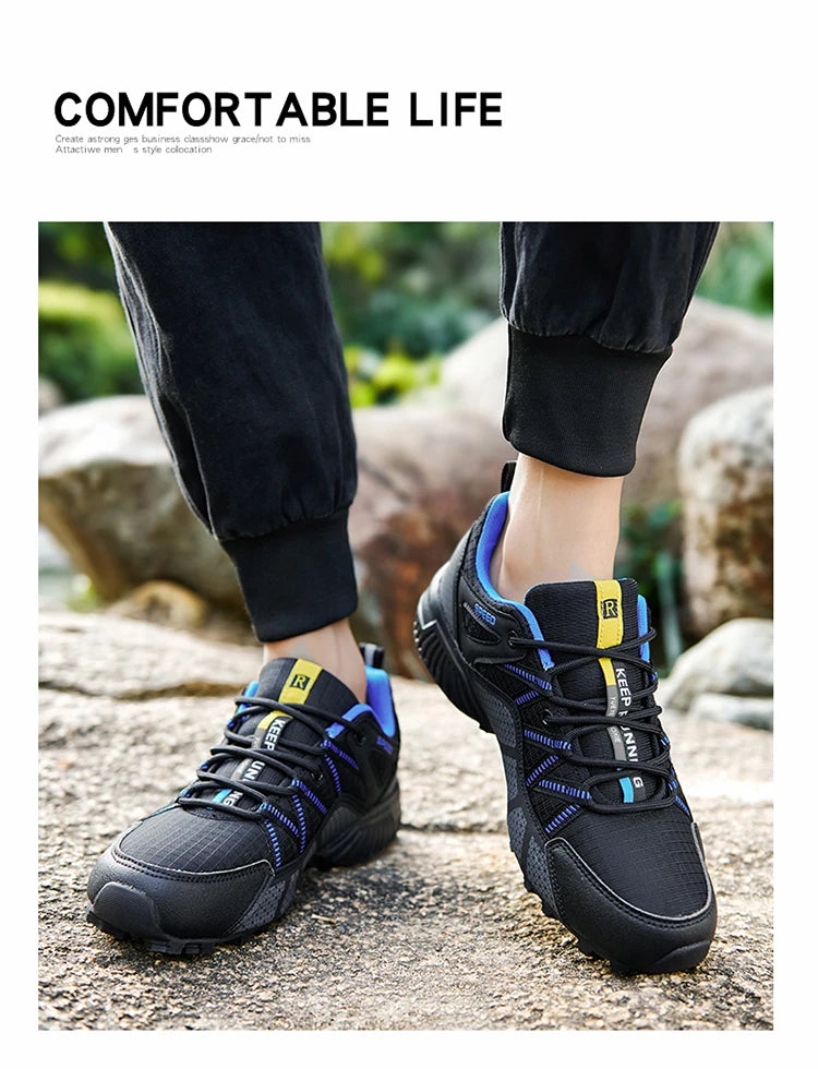 Zapatillas de senderismo para hombre, calzado deportivo todoterreno para exteriores, malla transpirable, antideslizantes y resistentes al desgaste, zapatillas de senderismo y ciclismo outdoor