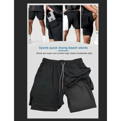 Dragon Ball Anime Goku Double-Layer Shorts 2026 American Sporty Summer Men's Loose Breathable Pants