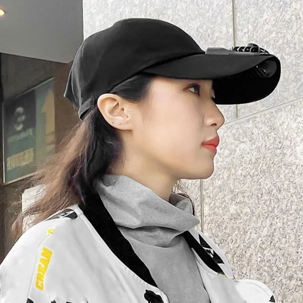 Cappellino da baseball con ventola, ventilatore rinfrescante ricaricabile via USB per l’estate, protezione solare per il golf all’aperto, cappellino con visiera regolabile a 2 velocità, cappellino da escursionismo con ventola