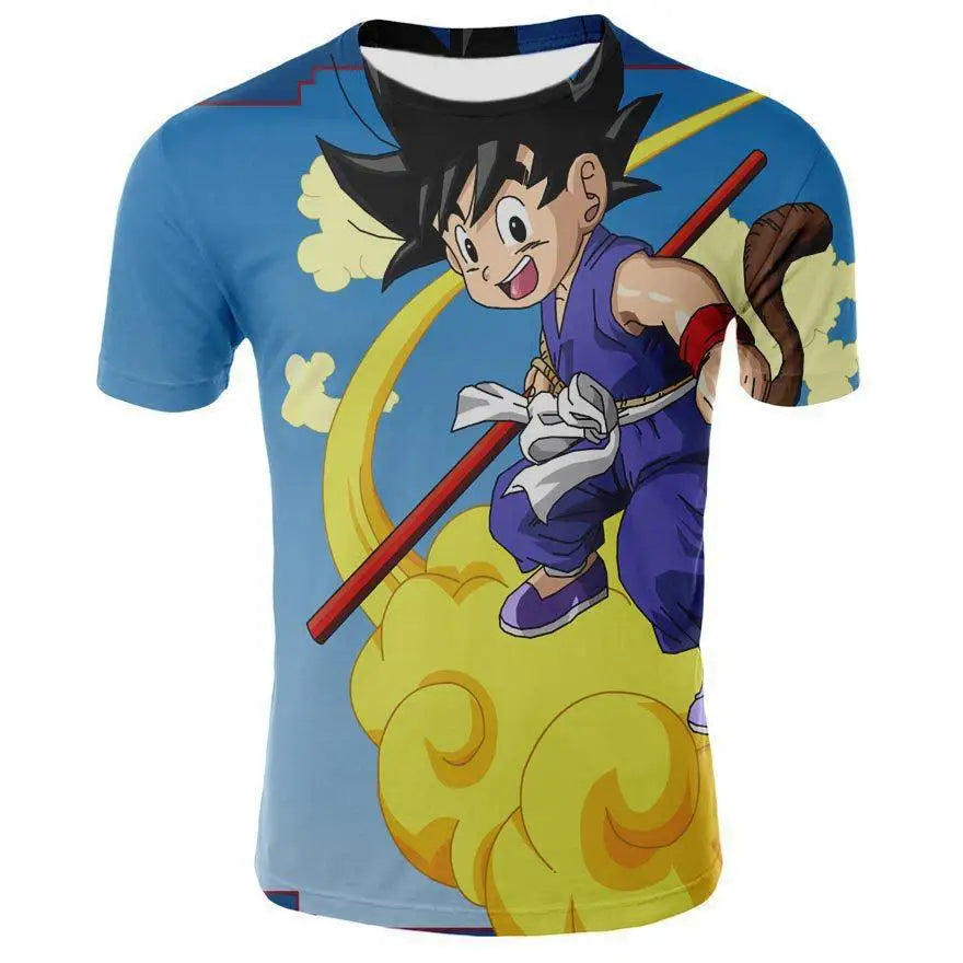 2026 Dragon Ball T-shirt Children's 3D T-shirt Fashion Children's Boy Short Sleeve Round Neck Casual Anime Super Saiya Wukong