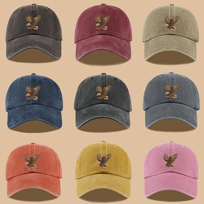 Eagle print baseball cap, adjustable for both men and women, suitable for hiking, fishing, and vacation exploration
