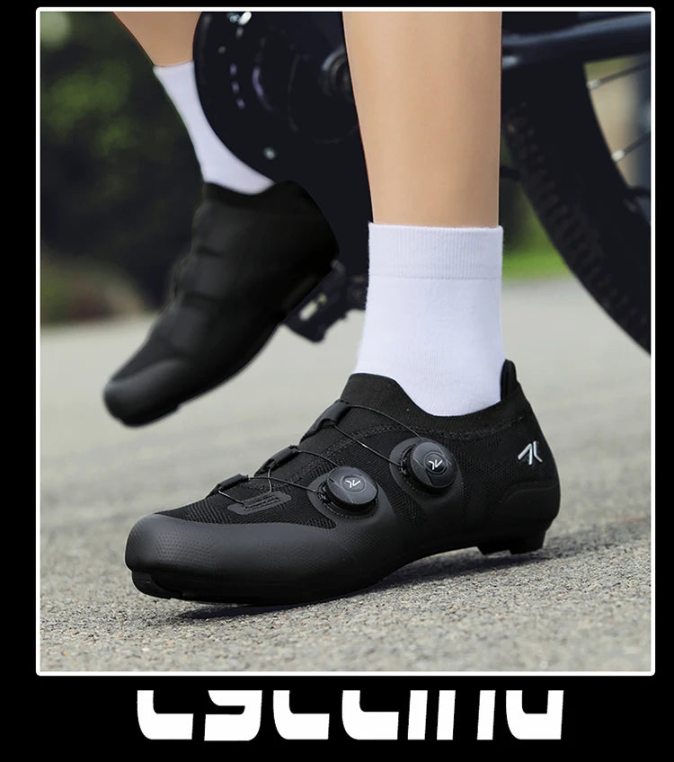 Scarpe da ciclismo su strada unisex, HsYixin traspiranti SPD autobloccanti antiscivolo, scarpe da corsa per bici da strada, MTB flat e sneakers da bicicletta