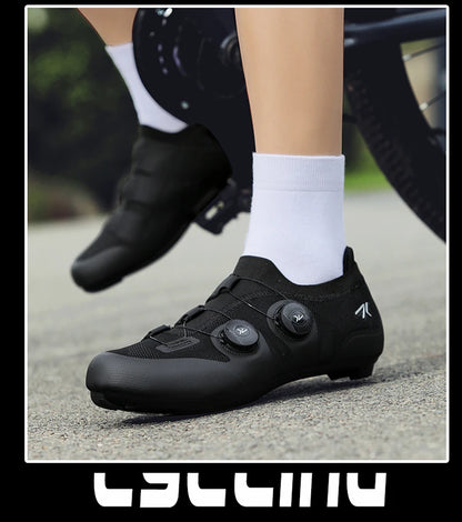 Scarpe da ciclismo su strada unisex, HsYixin traspiranti SPD autobloccanti antiscivolo, scarpe da corsa per bici da strada, MTB flat e sneakers da bicicletta