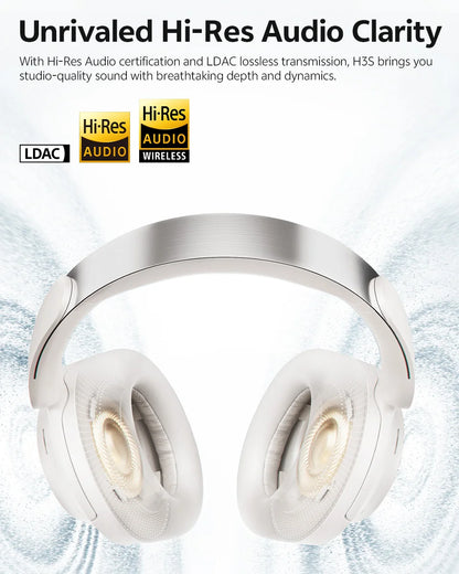 Cuffie over-ear QCY H3S ANC Bluetooth 6.0 – Hi-Res LDAC Spatial Audio, cancellazione adattiva del rumore -56dB, headset wireless