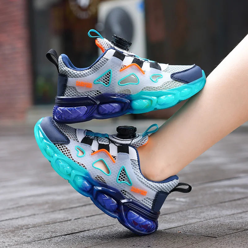 Children's Sports Shoes Ultra-Light Mesh Breathable School Training Running Shoes Soft Sole Anti-Slip Casual Walking Shoes for Kids