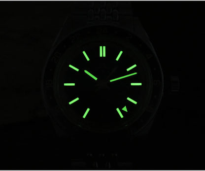 Orologio da uomo automatico San Martin 39.5mm Limited Edition con quadrante Full Lume, NH34 GMT, data a ore 6, 10Bar, Kol Saati di lusso SN0116W