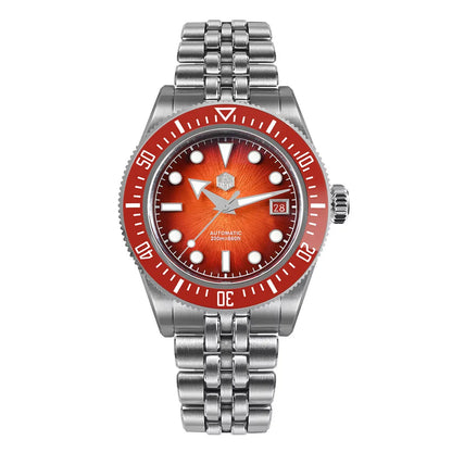 San Martin 40mm Luxus-Taucheruhr für Herren, Miyota 9015, Sunburst-Emaille-Zifferblatt, automatische mechanische Armbanduhr, wasserdicht bis 200m, SN0148