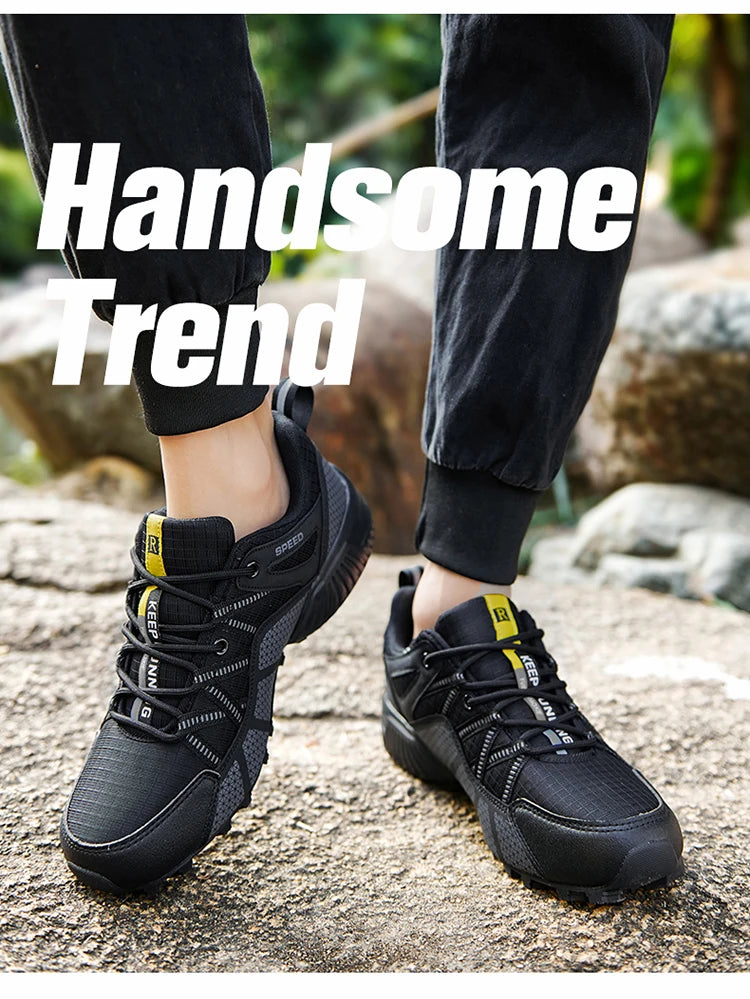 Zapatillas de senderismo para hombre, calzado deportivo todoterreno para exteriores, malla transpirable, antideslizantes y resistentes al desgaste, zapatillas de senderismo y ciclismo outdoor