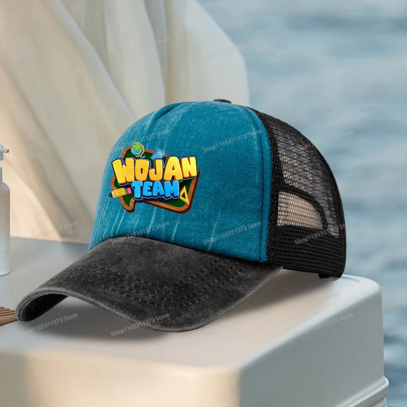 Wojan Teams Mesh Baseball Cap Cute Cartoon Street Dance Hip Hop Duck Tongue Hat Fashion Outdoor Sun Hat Casual Sunbonnet Gifts