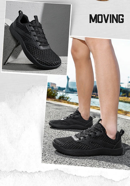 Herren-Barfuß-Loafer mit breitem Design, rutschfest, Freizeitschuhe/Wanderschuhe, in mehreren Farben erhältlich, atmungsaktives Mesh-Herrenschuhwerk