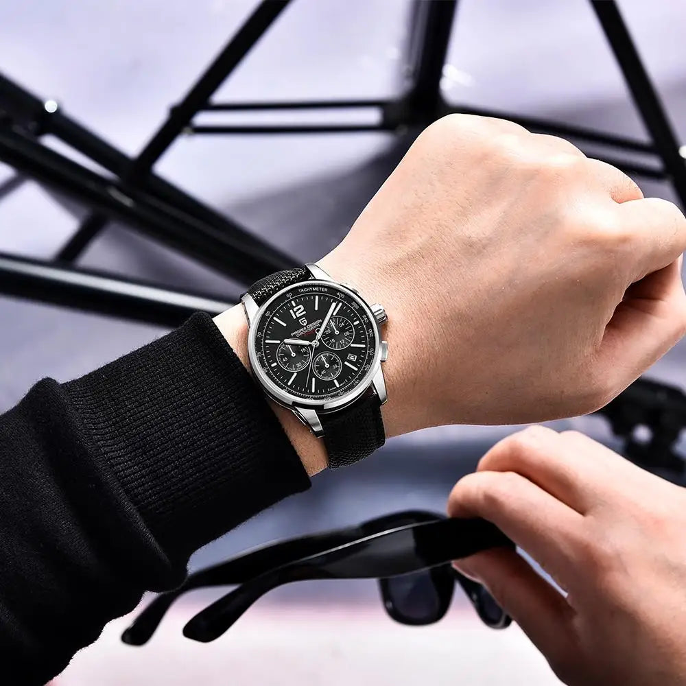 Pagani Design For Mens Watch Chronograph Japan Vk63 Sport Quartz Wristwatch Sapphire Date 100m Waterproof Reloj Hombr Masculino