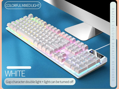 Wired USB Gaming Keyboard with Backlight, 104 Key Gamer Keyboard for Computer/Laptop/PC, Ergonomic Design, Office Gaming Accessory