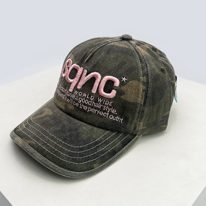 New Unisex American Style CAMO Letter Embroidery Baseball Hats Breathable Hip Hop Sunshade Peaked Caps Versatile Fashion Niche
