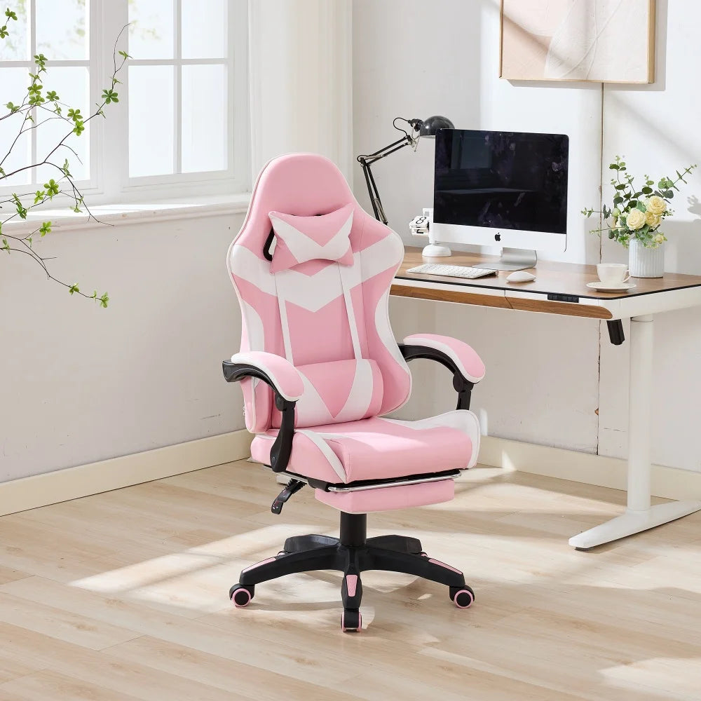 Ergonomic Rotating Gaming Chair, 360 Reclining Office Chair °   Pivoting, Height-Adjustable, Footrest, Headrest