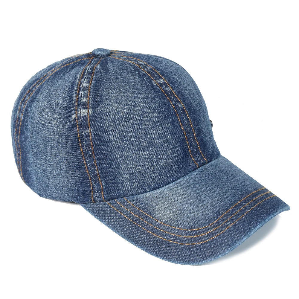 Four Seasons Vintage Washed Cotton Baseball Cap Men Women Denim Dad Hat Adjustable Trucker Style Low Profile