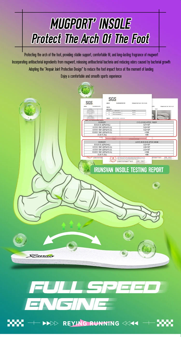 IRUNSVAN Marathon Full Length Carbon Plate Running Shoes Men Cushion Shock Absorbent Triple Rebound Outdoors Road Sports Shoes