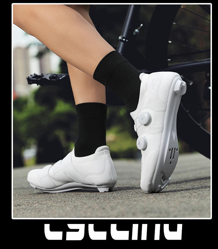 Scarpe da ciclismo su strada unisex, HsYixin traspiranti SPD autobloccanti antiscivolo, scarpe da corsa per bici da strada, MTB flat e sneakers da bicicletta