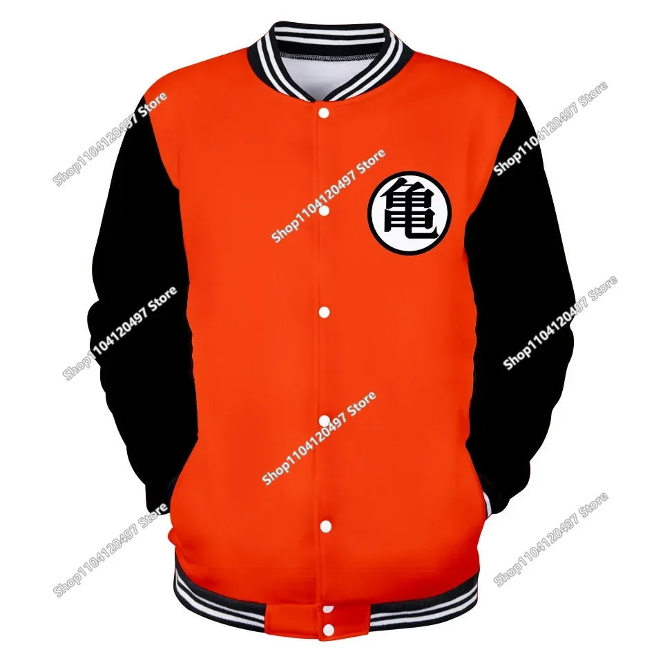 Neue japanische Anime Dragon Ball Z College-Jacke für den Herbst, lässiger Sweatshirt-Hoodie-Mantel, Marken-Baseballjacke
