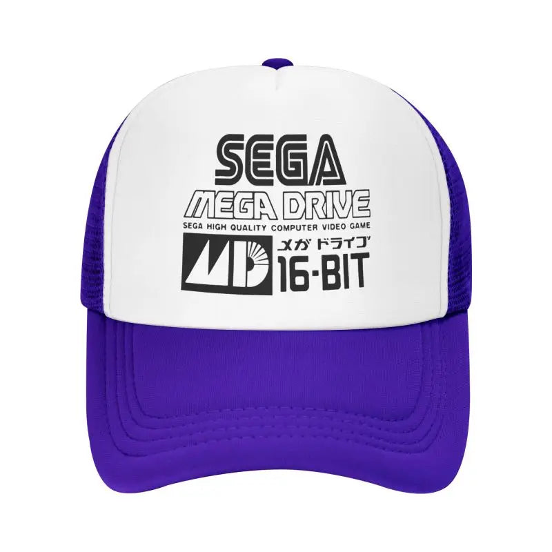 Sega Mega Drive -verkkolippalakki, unisex, hip-hop-snapback, kesäinen hengittävä aurinkolippis, trucker-malli, säädettävä hattu