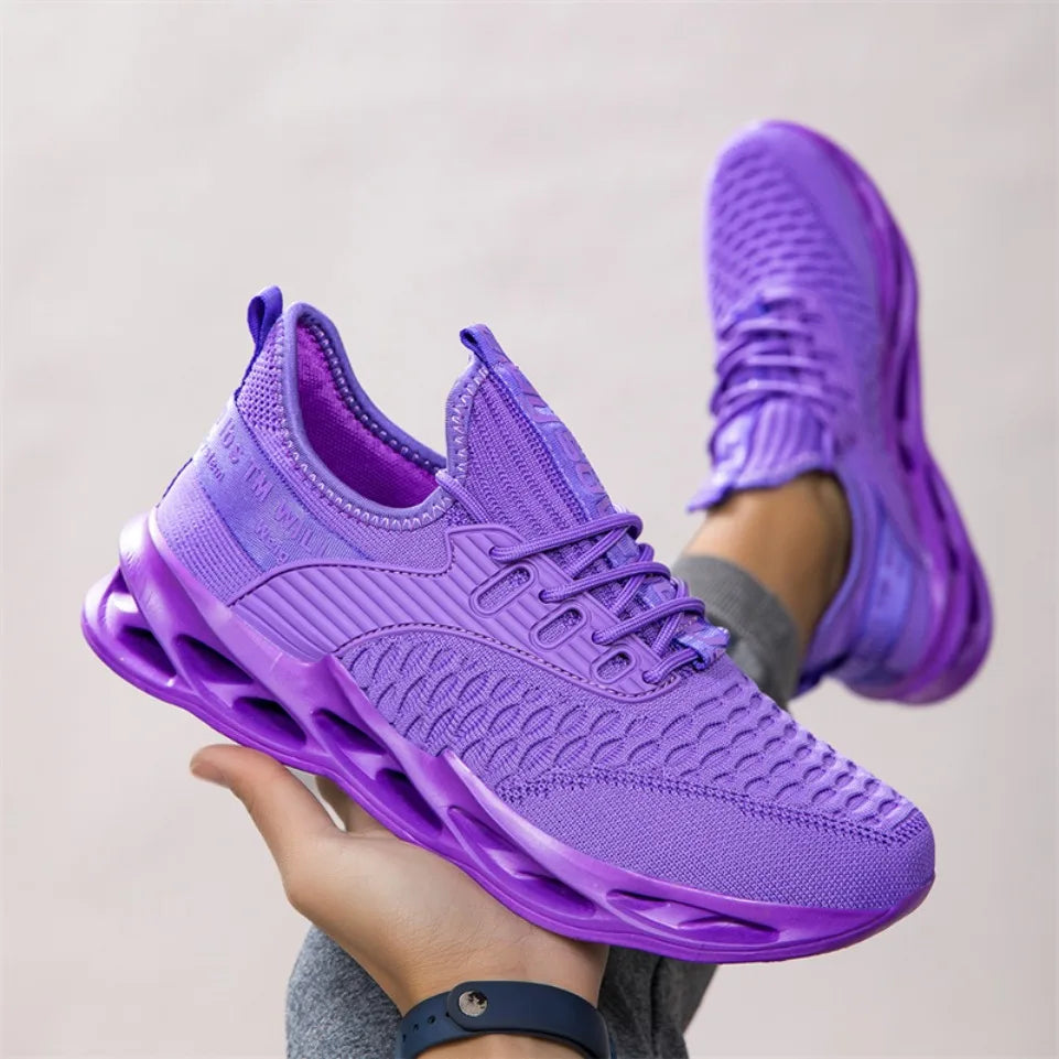 Baskets décontractées roses pour femmes et hommes, chaussures Blade, grandes tailles (46), chaussures de course légères et respirantes pour hommes, baskets de sport en mesh