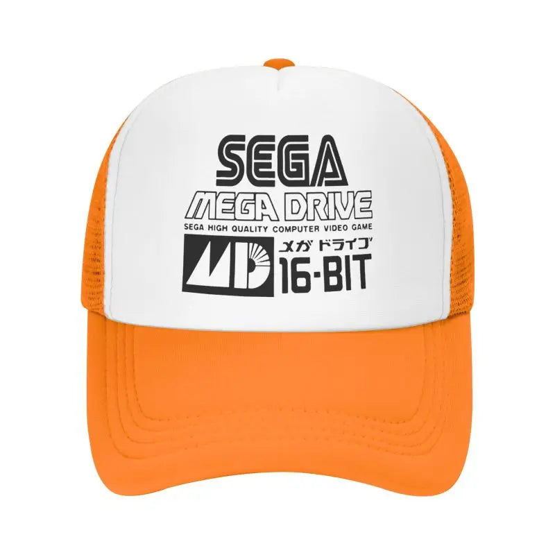 Sega Mega Drive -verkkolippalakki, unisex, hip-hop-snapback, kesäinen hengittävä aurinkolippis, trucker-malli, säädettävä hattu
