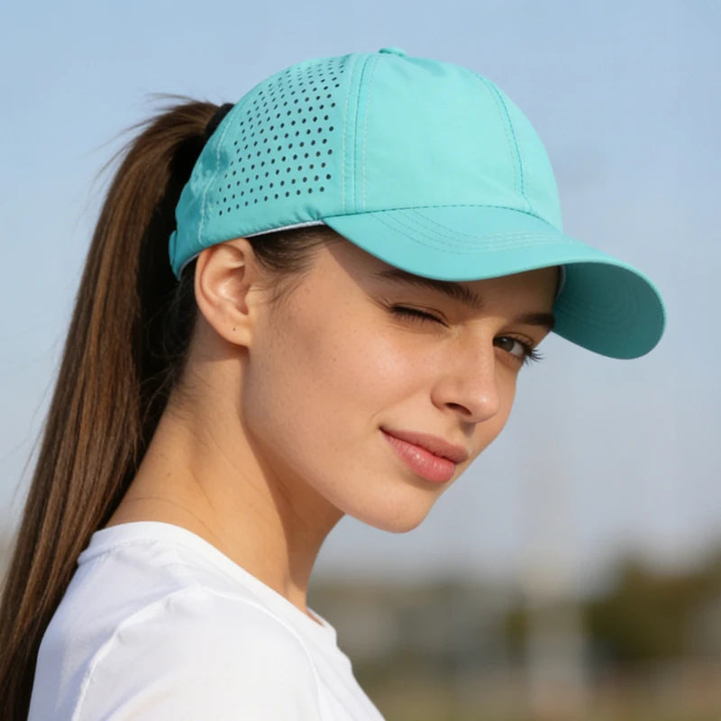 Women Ponytail Hats Summer Quick-dry Baseball Cap forTeenager Girls Sun Hats Casual Sports Mesh Woman Summer Hat Outdoor Travel