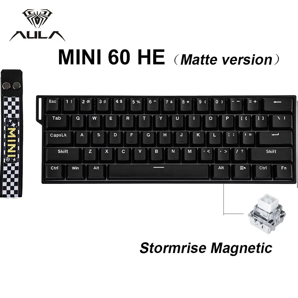 AULA Mini60 HE/Pro/Max Teclado Mecânico 60% com Switches Magnéticos RGB Tri Mode Sem Fios 8000Hz 0.01mmRT para PC Gamer Presentes
