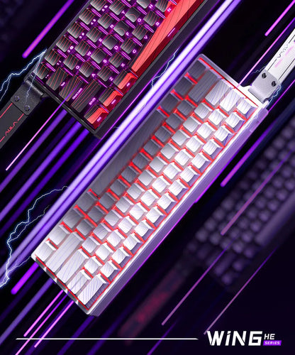 Teclado AULA WIN 68 HE de eixo magnético RT, teclado mecânico gaming com fios, taxa de polling 8K, teclas totalmente hot-swappable
