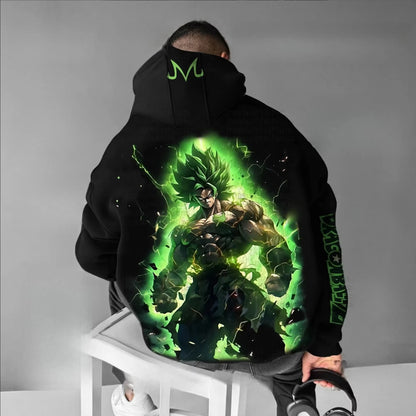 Oversized-Hoodie mit Dragon Ball Broly Anime-Print für Herren und Damen, Streetwear, lockerer Casual-Pullover, Sweatshirt für Frühling und Herbst, Y2K-Trend-Top