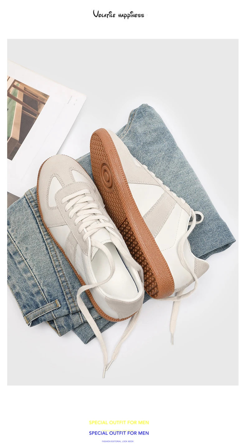 Shoes For Men's Designer Sneakers 2025 Autumn Fashion Retro Lace-up Student Women's Trainers Leather Casual Walking Shoes