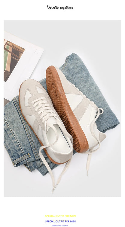 Shoes For Men's Designer Sneakers 2025 Autumn Fashion Retro Lace-up Student Women's Trainers Leather Casual Walking Shoes