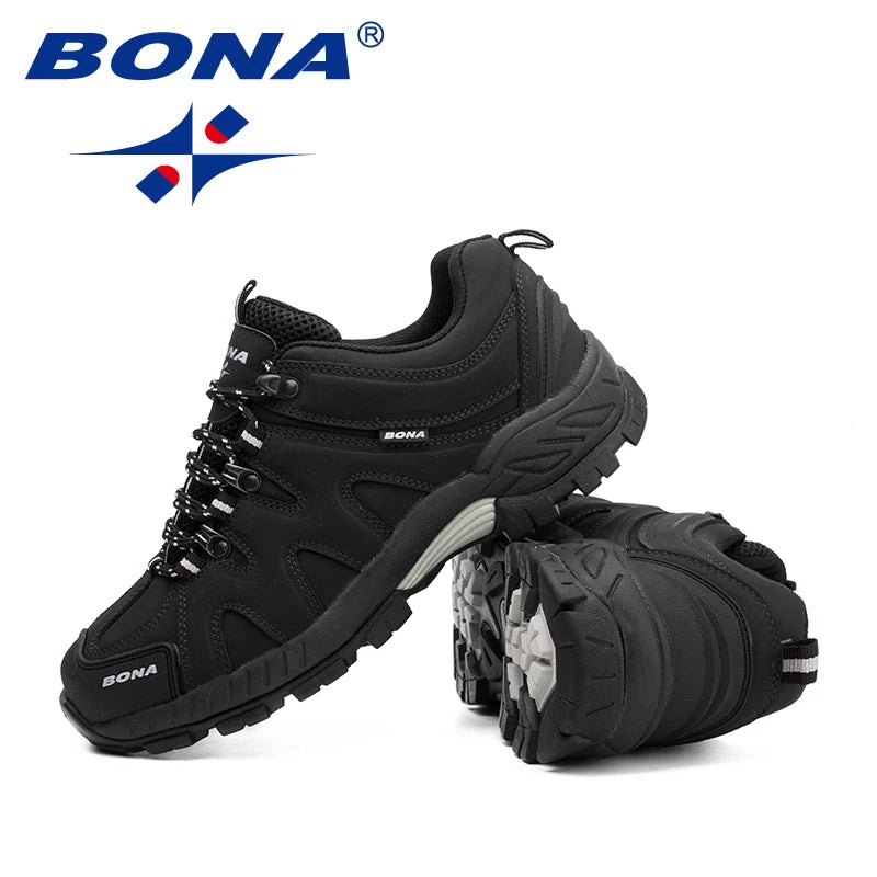 BONA New Arrival Classics Style Men Hiking Shoes Lace Up Men Sport Shoes Outdoor Jogging Trekking Sneakers