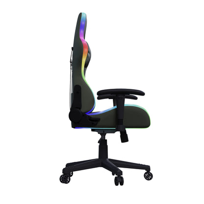 Gaming Chair,Ergonomic Gaming Chair with LED,Adjustable Computer Chair for Teenagers,Lumbar Cushion,Gamer Chair,Black